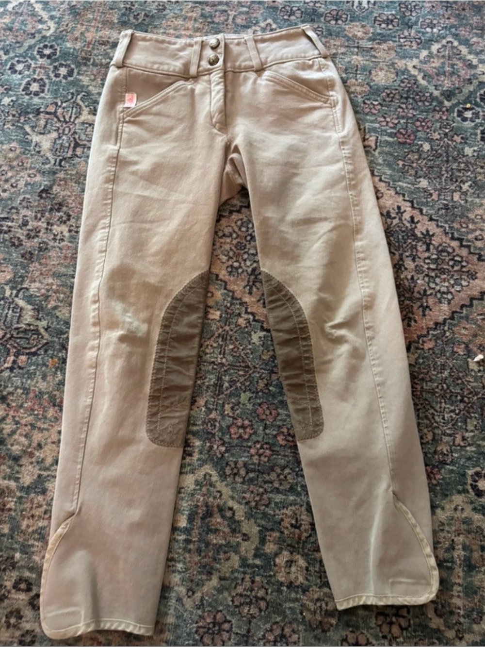 The Tailored Sportsman Men's Khaki Straight Jeans with Knee Patches